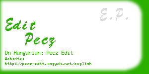 edit pecz business card
